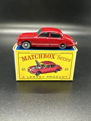 Matchbox #65B Jaguar sedán de 3,4 litros 1962 raro GPW en caja D2 original nítida sin usar, en caja Foto 1 de 4