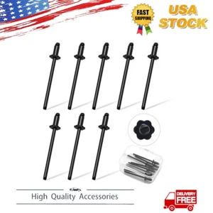 8pcs black Nos Dash Rivets Stainless Steel for GM Ford Chrysler AMC vin Door Tag - Picture 1 of 6