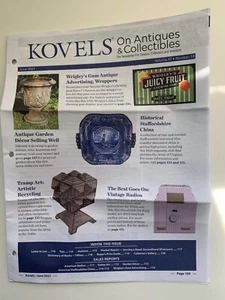 KOVELS antique old Staffordshire plate Wrigley's Gum ad Art Deco vtg radio tramp - Foto 1 di 5