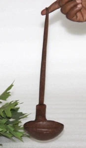 Antique Iron Kitchenware Oil Spoon Tipri Ladle Original Old Handcrafted Engraved - Picture 1 of 13