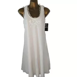 NWT Sz P Nicole Miller Collection Cream and Sequin Silk Dress - Picture 1 of 8