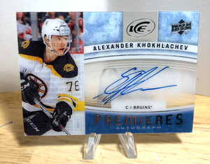 2014-15 UD Ice Premieres AUTO - Alexander Khokhlachev RC (Bruins)