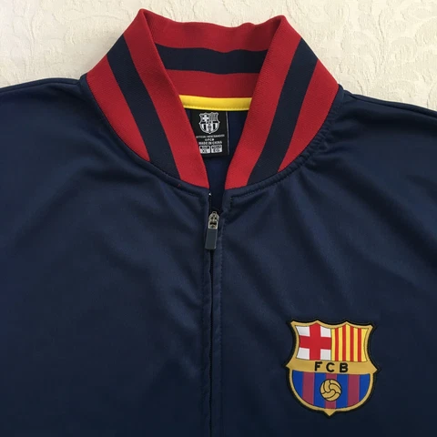 FC Barcelona Mens Soccer Jacket Long Sleeve Full Zip Size XL Blue Red Cover
