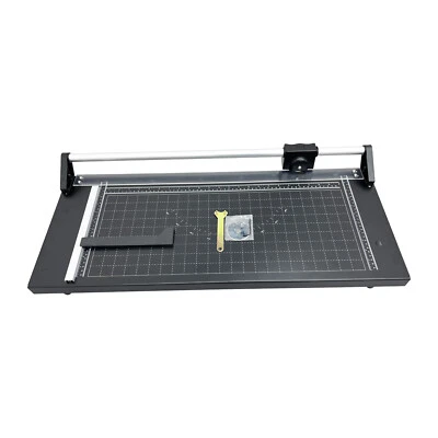 Black 610mm Rotary Paper Cutter, 24" Cut Length, Manual Precision Paper Trimmer  Foto 1 de 4