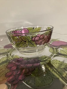 Juego de astillas y salsas de vidrio púrpura lámina de oro MCM Georges Briard de colección - Imagen 1 de 11