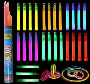 Joyin 51Pcs Glow Sticks Bulk Glow in the Dark Bracelets July 4th Halloween Party - Picture 1 of 3