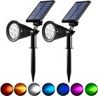 7LED Solar Spot Lights LED Colour Changing Projection Stake Garden Light Outdoor