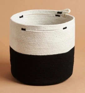 Mia Melange Foldable Cotton Rope Basket Handmade Storage Plant Holder - Picture 1 of 4