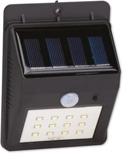 Grundig Bewegungsmelder Solar LED-Wandleuchte bis 5 m Außenleuchte schwarz - Bild 1 von 3