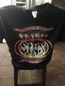 STYX Concert Shirt L 2009 Can't Stop Rockin Tour Black Cotton Rare - Picture 1 of 6