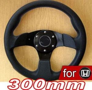 Volante Sportivo 300mm per Honda Civic Integra Accord Prelude CRX Jazz Del Sol - Picture 1 of 1