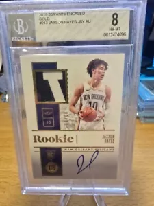 2019-20 Panini Encased RPA Rookie Patch Auto #213 Jaxson Hayes RC SP 3 /10 GOLD - Picture 1 of 2