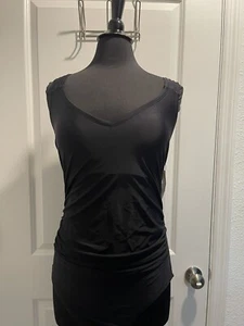 NWT Kona Sol Women’s Strappy Back High Coverage One Piece Swimsuit Black - Picture 1 of 8