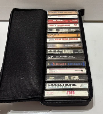 Vintage Case Logic 15 Cassette Tape Storage Carrying Case Black w 15 cassettes - Image 1 of 4