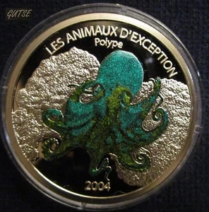 CONGO DEM. REP., 5 FRANCS 2004, COLORED OCTOPUS, PROOF. - Picture 1 of 2