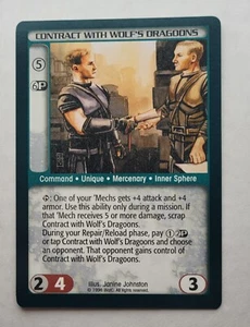 BattleTech CCG: CONTRACT WITH WOLF'S DRAGONS | Rare | SAVE UP TO 25% | Unltd. - Picture 1 of 1