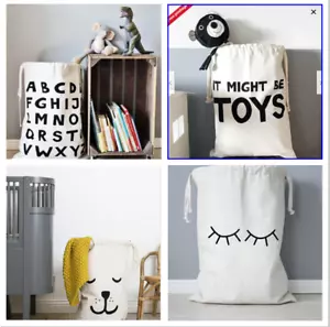 Cesto regalo per bambini in tela cesto per bucato deposito vestiti per bambini borsa giocattolo Regno Unito - Foto 1 di 13