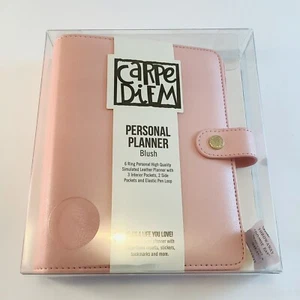 Carpe Diem Planner Personal Size, Small 6 ring Binder "BLUSH" Pink Agenda - Picture 1 of 5