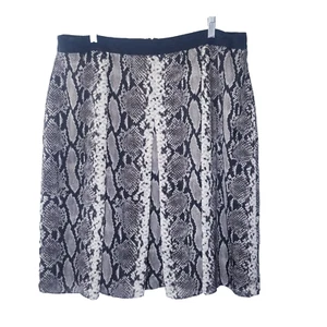 Falda Jones New York Mujer Talla 14W Marrón Crema Estampado Serpiente Plisada - Imagen 1 de 21