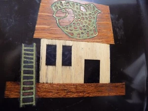 COUROC of Monterey FRESH FISH HOUSE Inlaid Square 8.25" Serving Tray USA vintage - Picture 1 of 7