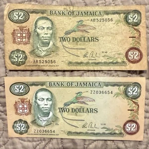 2, 1985 Jamaica Banknote $2 Two Dollars Paper Currency Money Note FREE SHIPPING - Picture 1 of 9