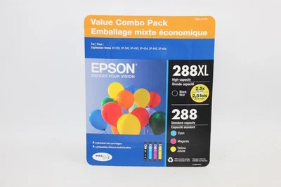 Epson 288XL Black & 288 Cyan Magenta Yellow 4 Pack Ink Cartridges 06/2027 T288XL - Image 1 of 3
