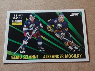 Teemu Selanne/Alexander Mogilny 1993-94 Score Canadian #477 NHL GOAL LEADERS - Image 1 of 4