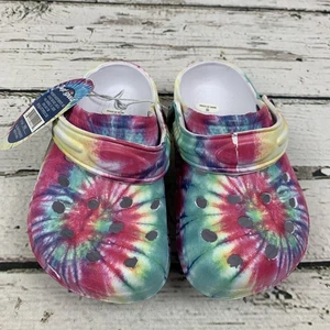 Just Speed Kids Clogs w/ Strap Tye Dye Purple, Pink & Green [Girls Size 11] - Picture 1 of 9