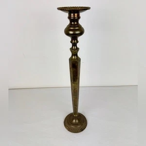Vintage Brass Tall Candlestick Holder 17" - Picture 1 of 8