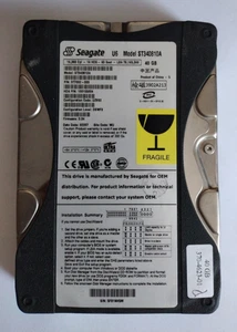 Seagate Series U6 40GB 3.5" 5400RPM IDE HDD ST340810A *Tested / Formatted* - Picture 1 of 3