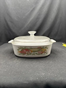 CAZUELA CUADRADA CORNINGWARE A-2-B COSECHA JARDÍN con TAPA PYREX DE COLECCIÓN - Imagen 1 de 17