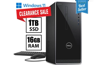 Dell Desktop Computer 16GB 1TB SSD 3.9Ghz DVD/CD-RW Windows 11 WiFi SALE - Image 1 of 4