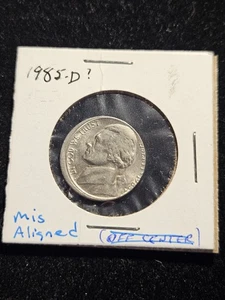 1985-D Jefferson Nickel 5C Misalignment error coin - Picture 1 of 4