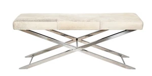 Everly Quinn Cowhide Bench - Picture 1 of 5