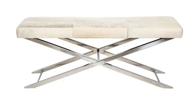 Everly Quinn Cowhide Bench - Image 1 of 4