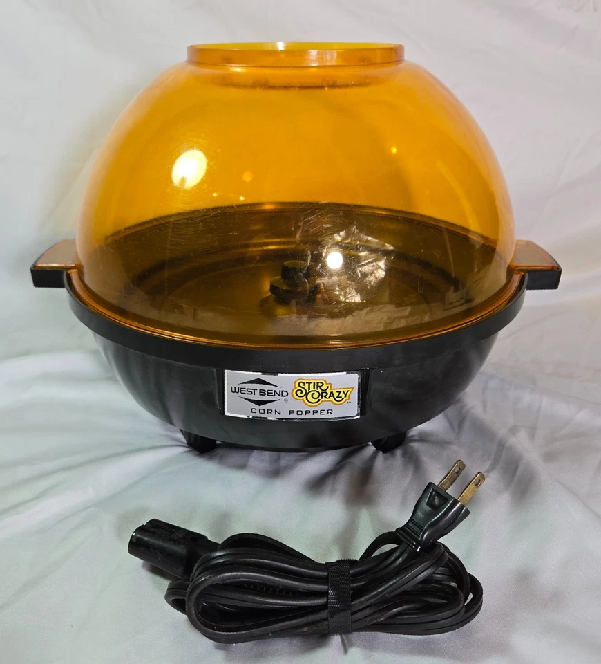Vintage West Bend Stir Crazy 6 Qt Dome Popcorn Corn Popper USA 5346 Tested - Image 1 of 4