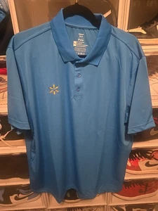 Wal-Mart Employee Polo Shirt Mens XL Blue w/ Embroidered Spark Logo - Picture 1 of 5