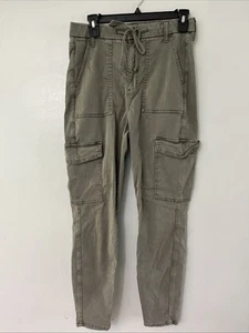 American Eagle Gr. 10s super hoher Bund grüne Hose Stretch verwaschen Cargo - Bild 1 von 8