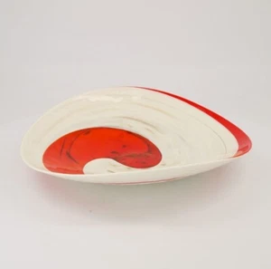 YALOS MURANO Rot & Weiß Spiralschale 35x38cm - Bild 1 von 15