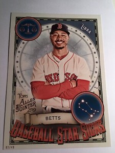 2019 Topps Allen & Ginter Baseball Star Signs 5x7 Mookie Betts Red Sox 4 01/49