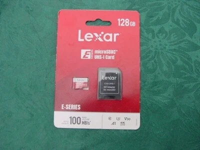 LEXAR 128 GB E-SERIES MICROSDXC CARD NEW IN PACKAGE - Image 1 of 3