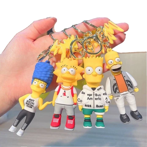 New Anime Cartoon Keycahin Car Key Tag Ring Backpack Only Lisa Maggie Simpson Cover