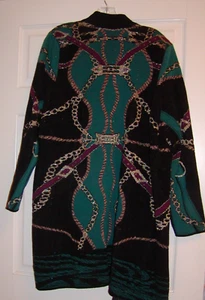 Chico's talla XL, suéter estampado largo.  Cremallera dorada completa con bolsillos de parche. - Imagen 1 de 6