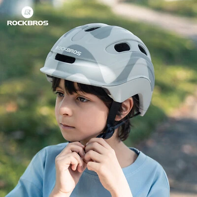 ROCKBROS Teen Helmet With Taillights Breathable Adjustable Safety Riding helmet - Image 1 of 4