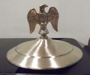 BRASS TOP CAP  LID + EAGLE FOR  2  WHEEL COFFEE GRINDER  6 1/4" ID dia. - Picture 1 of 2