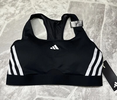 Sujetador deportivo ADIDAS para mujer soporte medio 3 rayas talla X-pequeño (A/B) Foto 1 de 4