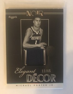2018-19 Noir Elegant Décor Jerseys Michael Porter Jr Rookie ED-MPJ Serial /65
