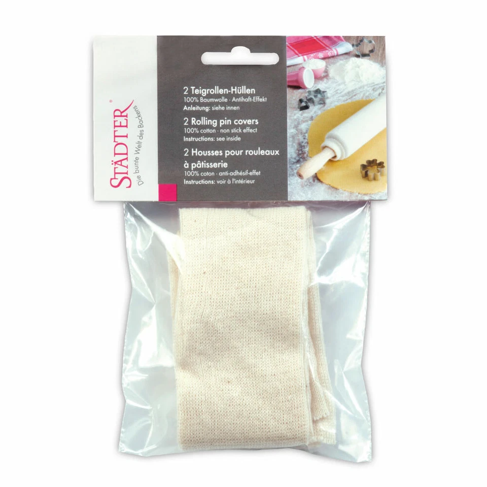 Städter 2 Teigrollen-Hüllen für Holz-Teigrollen & Nudelhölzer bis 35 cm 256019