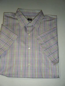 HECHO EN ITALIA SOLEMAR MANGA CORTA PARA HOMBRE PÚRPURA, BLANCO, AZUL MARINO, RAYAS OLIVA $195 - Imagen 1 de 2