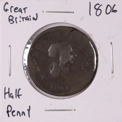 Gran Bretaña 1986 medio centavo - Jorge III cuarta edición Foto 1 de 4